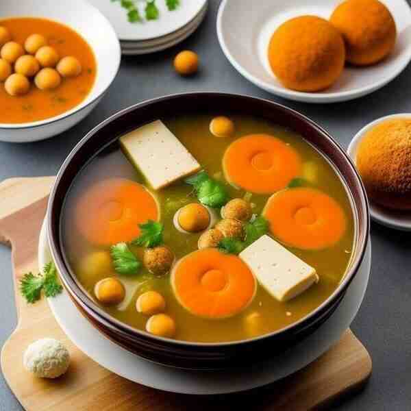 Рыбный суп с сырными шариками